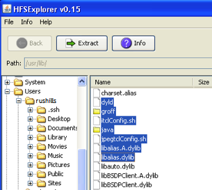 HFSExplorer показывает содержимое iPod