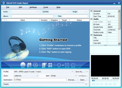 Xilisoft DVD Audio Ripper -- красивый аудио риппер DVD