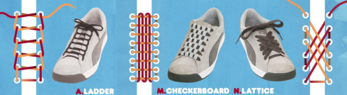 Способы завязки шнурков. Иллюстрации с сайта любителей кроссовок и шнурков - SneakerFreaker.com