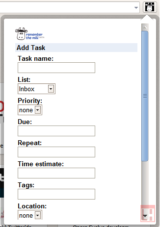 Расширение RTM позволяет интегрировать возможности сервиса Remember The Milk в браузер Opera