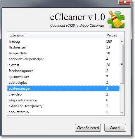 расширение для Firefox eCleaner