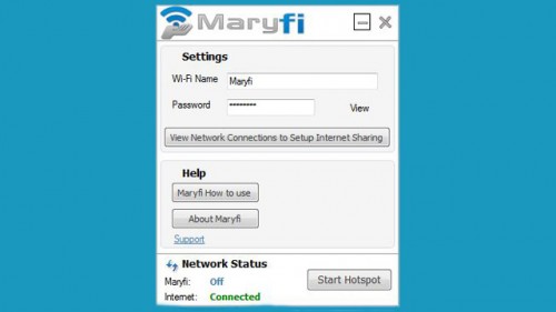 Бесплатная Maryfi позволяет поделиться своим интернетом в Windows 7 с окружающими, настройки Maryfi