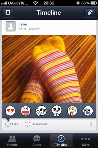Мобильное приложение Line для общения и бесплатных звонков приложение, iPhone, смайлики, общение