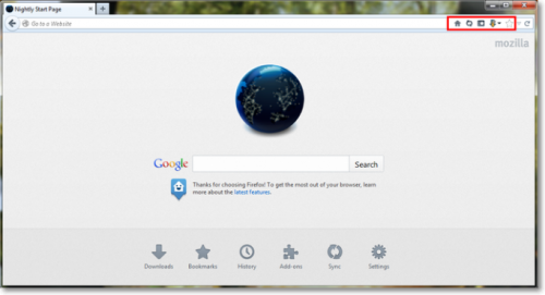 как переместить иконки расширений в адресную строку Firefox