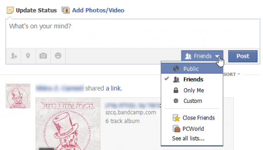 Добавление поста в Facebook