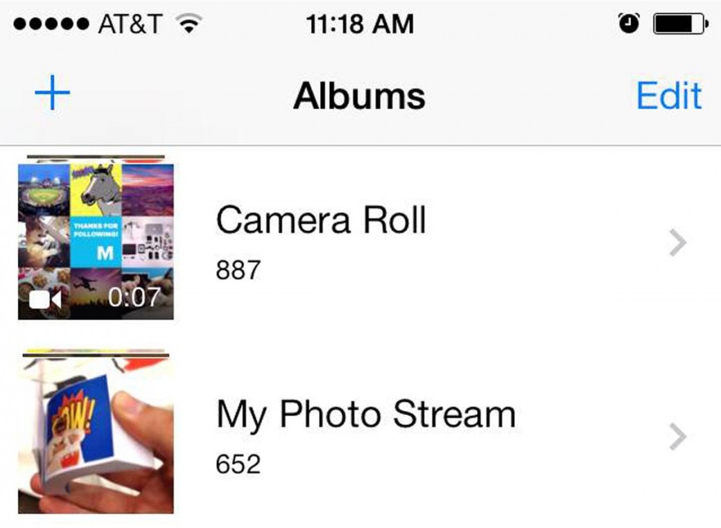 Camera Roll и My Photo Stream