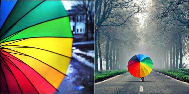 Радужный зонт