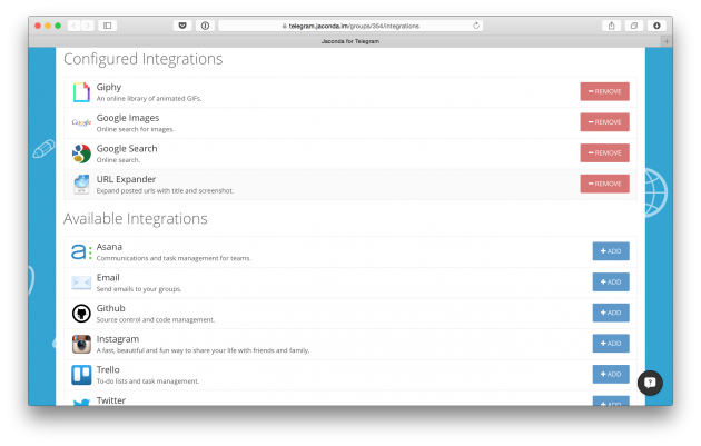 Jaconda for Telegram