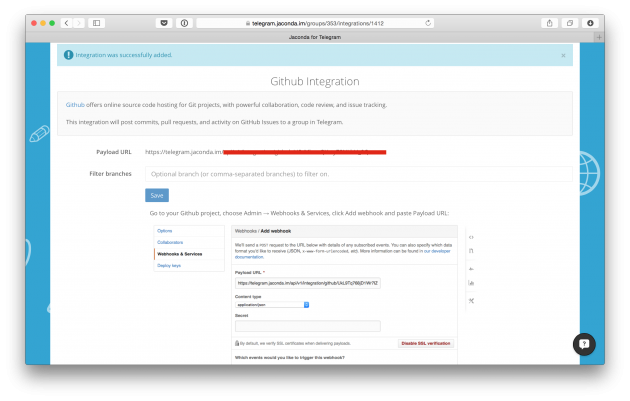 Jaconda Github to Telegram