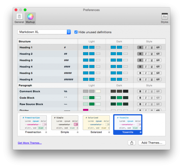 Настройки и редактирование тем