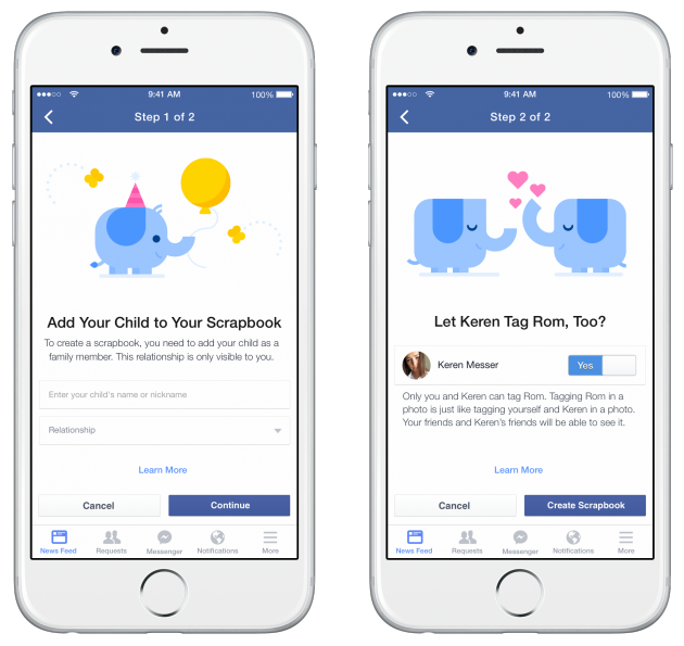 Scrapbooks – детский фотоальбом в Facebook