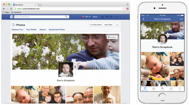 Scrapbooks – детский фотоальбом в Facebook