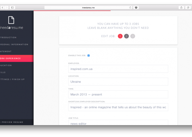 Где-то работали до этого? Записываем сюда