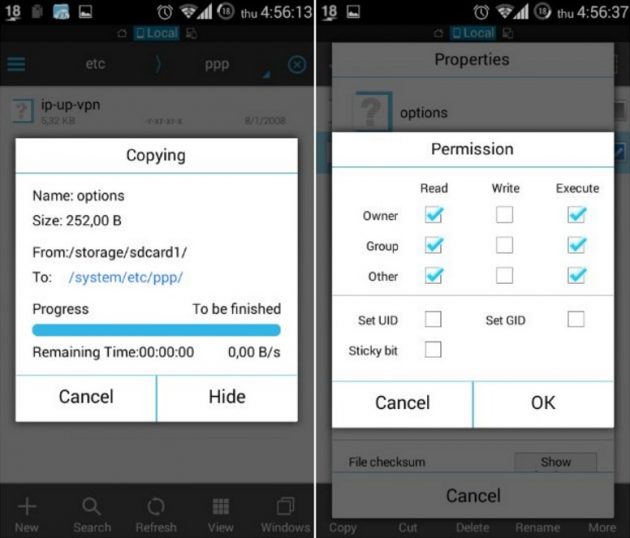 ES File Explorer 3G options ES File Explorer 3G options
