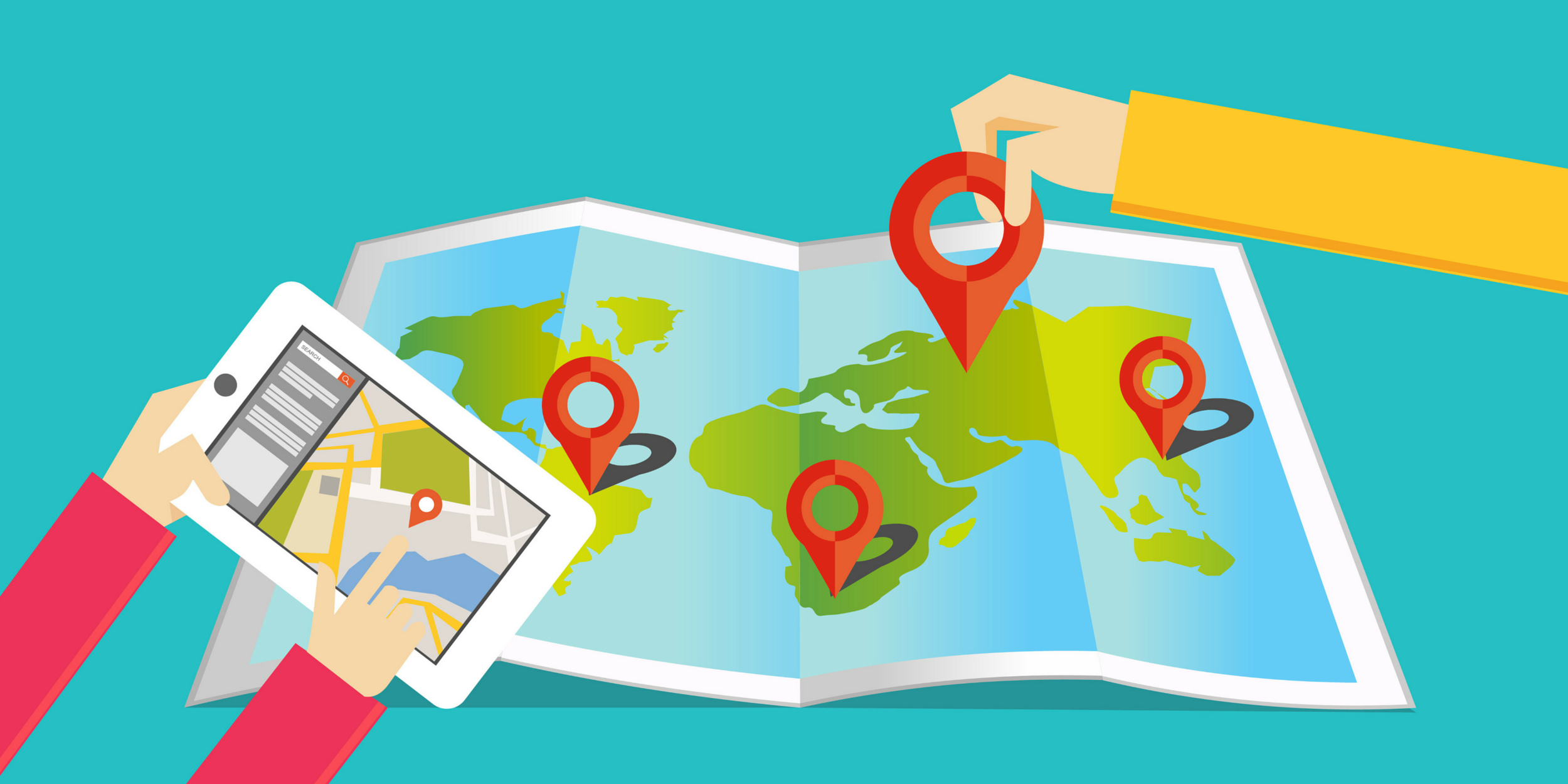Location finding. Navigation illustration. illustrative location.