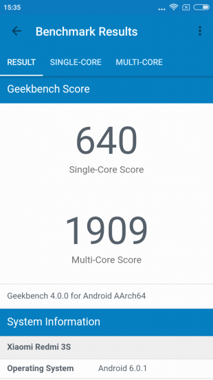Xiaomi Redmi 3s: производительность
