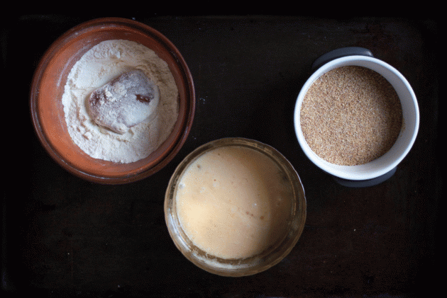 закуска из куриной печени: панировка