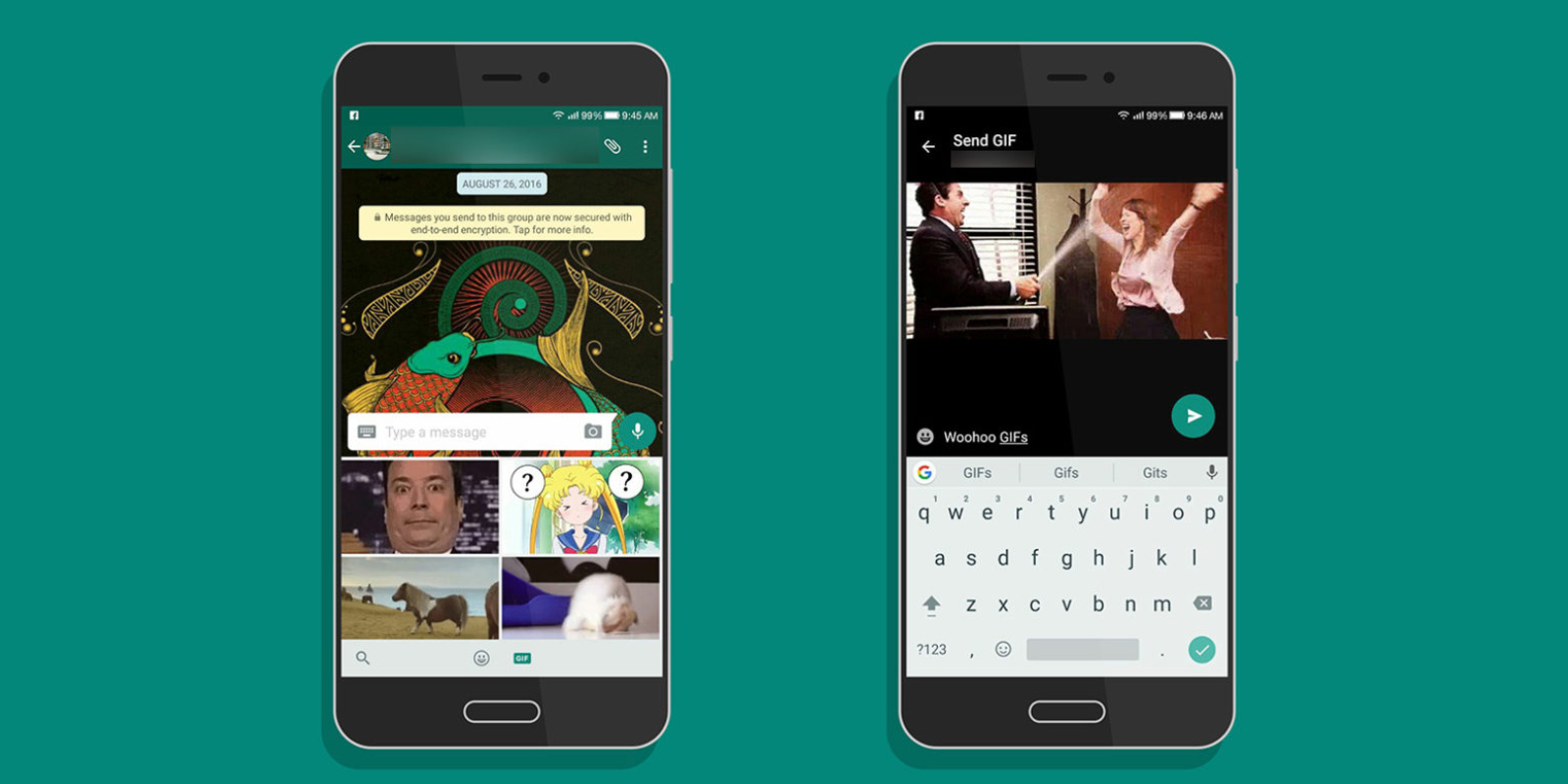 WhatsApp для Android добавил поиск и отправку гифок с Giphy - Лайфхакер