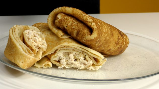 блины с курицей