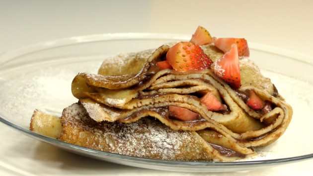 блины с шоколадной пастой