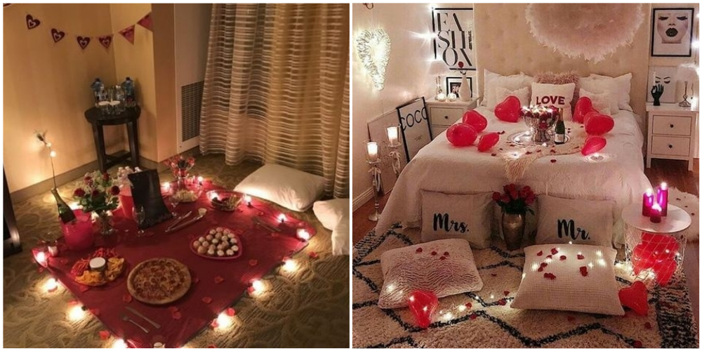 Романтическая обстановка с набором ароматических свечей для массажа