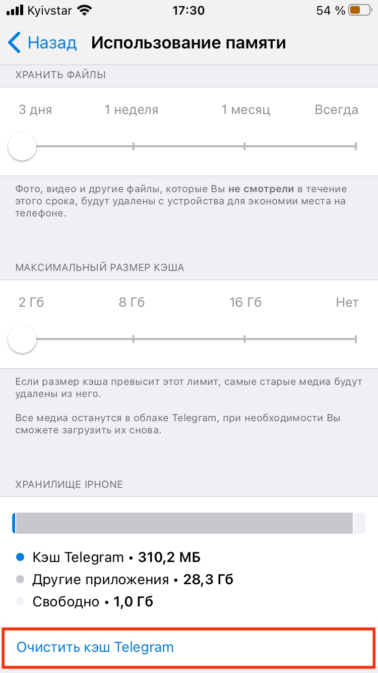 Как на айфоне удалить кэш из телеграмма фото 26