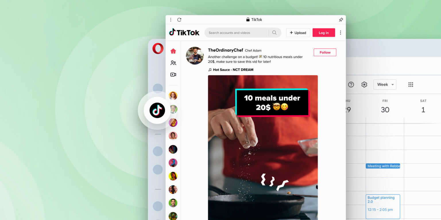 В браузер Opera встроили TikTok. Короткие ролики поселились в боковой  панели — Лайфхакер