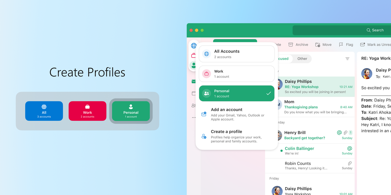 В Outlook на Mac появилась возможность создавать рабочие и личные профили —  Лайфхакер